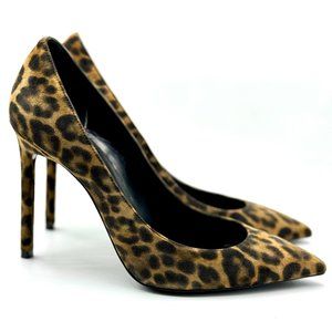 Saint Laurent Anja Leopard Suede Pumps